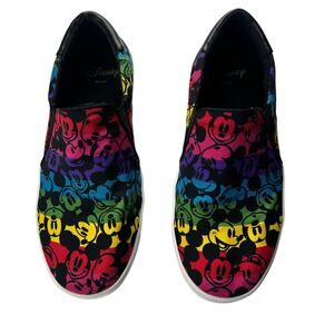 Torrid Disney Mickey Mouse Rainbow Black Canvas Slip-On Sneaker